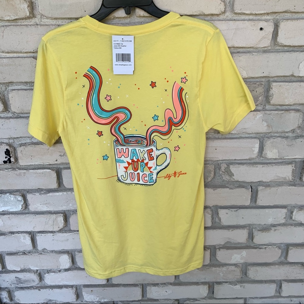 Lily Grace yellow coffee lover Wake up juice shirt
